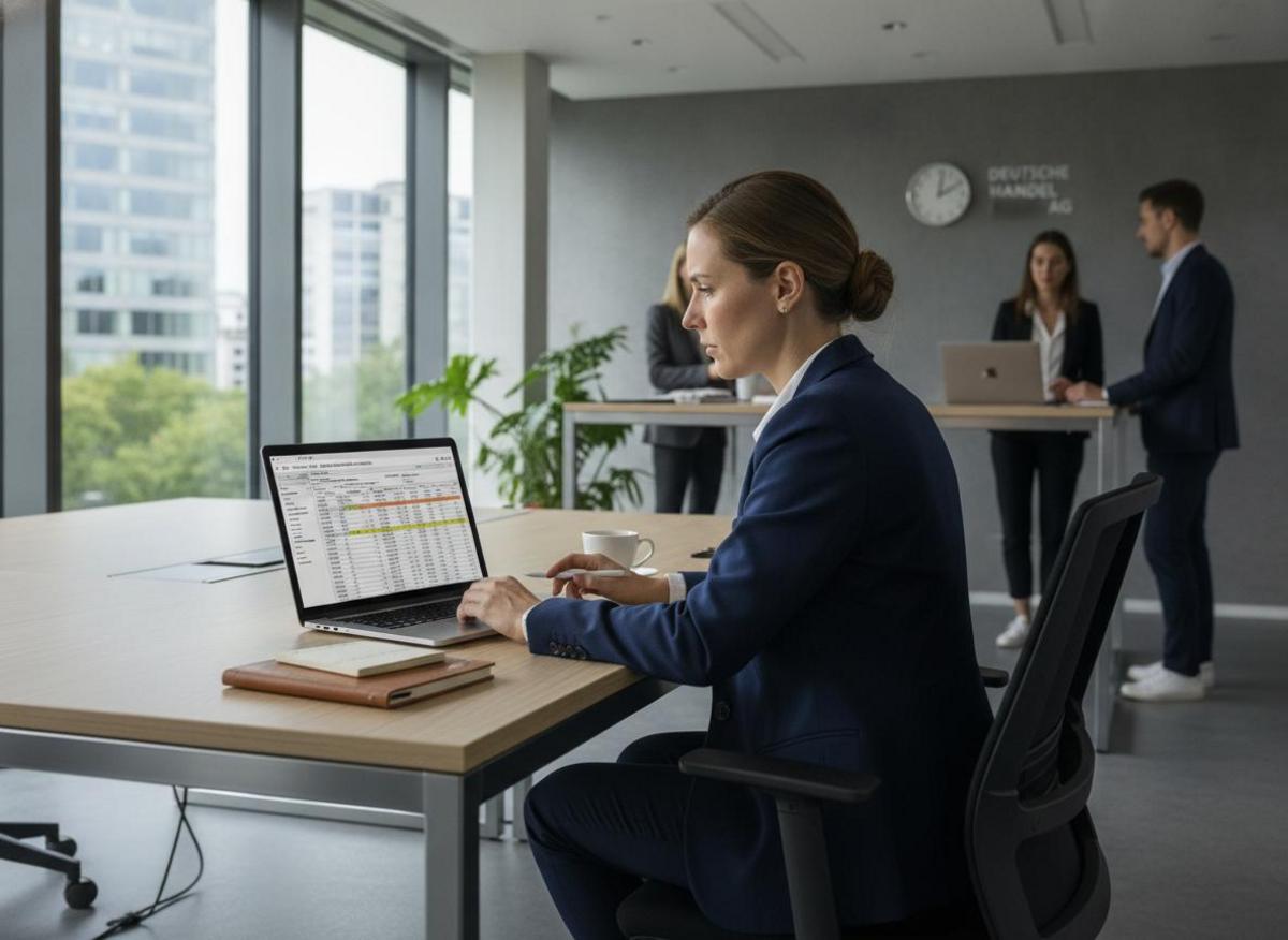 Marketing-Manager analysiert SEO-Agentur-Kosten für Münchner Mittelstand im Budgetvergleich am Laptop