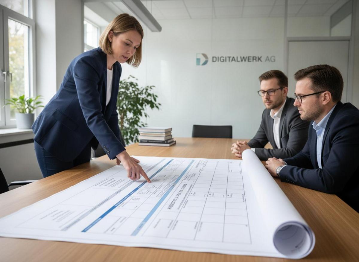 Projektmanager erklärt Webdesign-Leistungsumfang für Mittelstand – Agentur München Vergleich Planung